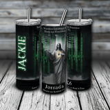 20 oz. Skinny Tumbler - JX6 Slogan and Jornada Image (Personalized)