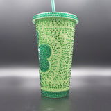 Shamrock Rhinestone Glitter Tumbler