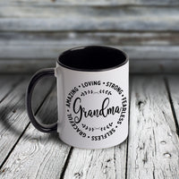 11oz Custom Mug - Amazing Loving Strong Fearless Selfless Graceful