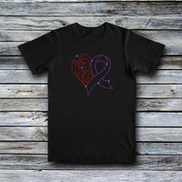 Rhinestone Custom Tees - Awareness: Purple Ribbon Heart