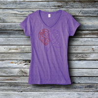 Rhinestone Custom Tees - Awareness: Purple Ribbon Heart