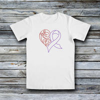 Rhinestone Custom Tees - Awareness: Purple Ribbon Heart