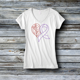 Rhinestone Custom Tees - Awareness: Purple Ribbon Heart