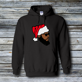 Fashion Custom Hoodies - Christmas: Afro Guy with Santa Hat and Shades