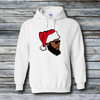 Fashion Custom Hoodies - Christmas: Afro Guy with Santa Hat and Shades