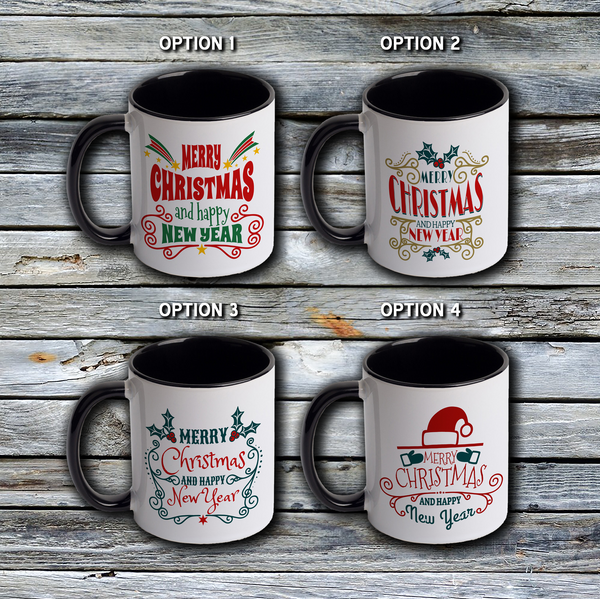 11oz Custom Christmas Mug - Merry Christmas and Happy New Year Collection