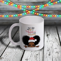 11oz Custom Christmas Mug - Afro Girl (This Girl Loves Christmas)