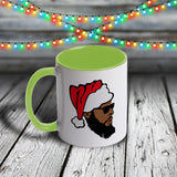 11oz Custom Christmas Mug - Afro Guy in Santa Hat
