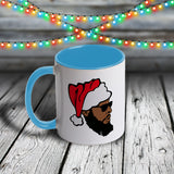 11oz Custom Christmas Mug - Afro Guy in Santa Hat