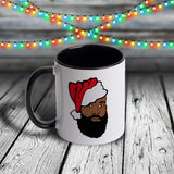 11oz Custom Christmas Mug - Afro Guy in Santa Hat