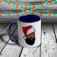 11oz Custom Christmas Mug - Afro Guy in Santa Hat