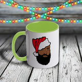 11oz Custom Christmas Mug - Afro Guy in Santa Hat