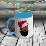 11oz Custom Christmas Mug - Afro Guy in Santa Hat