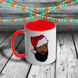 11oz Custom Christmas Mug - Afro Guy in Santa Hat
