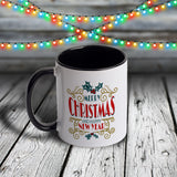 11oz Custom Christmas Mug - Merry Christmas and Happy New Year Collection
