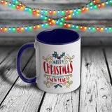 11oz Custom Christmas Mug - Merry Christmas and Happy New Year Collection