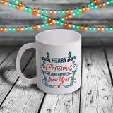 11oz Custom Christmas Mug - Merry Christmas and Happy New Year Collection