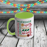 11oz Custom Christmas Mug - Merry Christmas / Feliz Navidad Subway Art