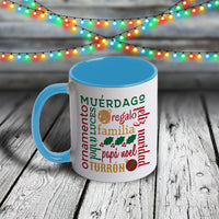 11oz Custom Christmas Mug - Merry Christmas / Feliz Navidad Subway Art