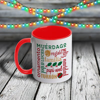 11oz Custom Christmas Mug - Merry Christmas / Feliz Navidad Subway Art
