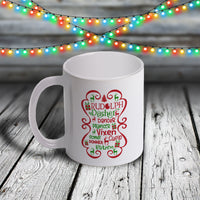11oz Custom Christmas Mug - Santa's Reindeer Names