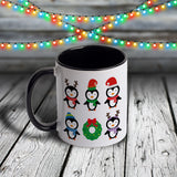 11oz Custom Christmas Mug - Holiday Penguins
