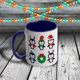 11oz Custom Christmas Mug - Holiday Penguins