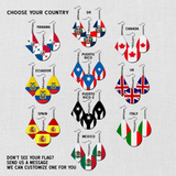 Hardboard Dangle Earrings - Country Flags