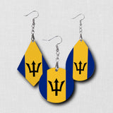 Hardboard Dangle Earrings - West Indian Flags