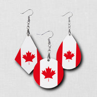 Hardboard Dangle Earrings - Country Flags