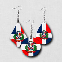 Hardboard Dangle Earrings - Country Flags