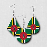 Hardboard Dangle Earrings - West Indian Flags