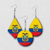 Hardboard Dangle Earrings - Country Flags