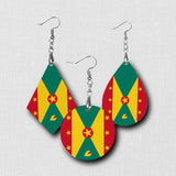 Hardboard Dangle Earrings - West Indian Flags