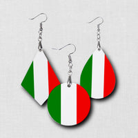Hardboard Dangle Earrings - Country Flags