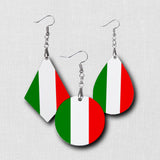 Hardboard Dangle Earrings - Country Flags