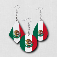 Hardboard Dangle Earrings - Country Flags