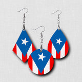 Hardboard Dangle Earrings - Country Flags