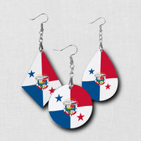 Hardboard Dangle Earrings - Country Flags