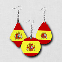 Hardboard Dangle Earrings - Country Flags