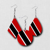 Hardboard Dangle Earrings - West Indian Flags