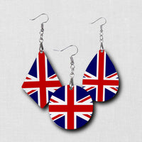 Hardboard Dangle Earrings - Country Flags