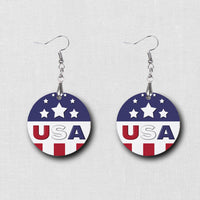 Hardboard Dangle Earrings - USA USA USA