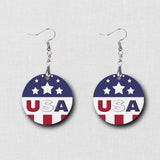 Hardboard Dangle Earrings - USA USA USA