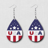 Hardboard Dangle Earrings - USA USA USA
