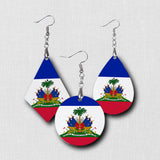 Hardboard Dangle Earrings - West Indian Flags