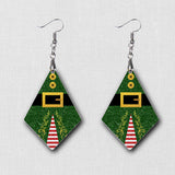 Hardboard Dangle Earrings - Holiday Christmas Earrings