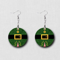 Hardboard Dangle Earrings - Holiday Christmas Earrings