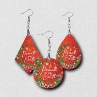 Hardboard Dangle Earrings - Holiday Christ the Savior / Peace on Earth