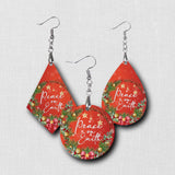 Hardboard Dangle Earrings - Holiday Christ the Savior / Peace on Earth